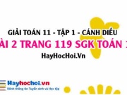 Giải bài 2 trang 119 Toán 11 tập 1 SGK Cánh Diều